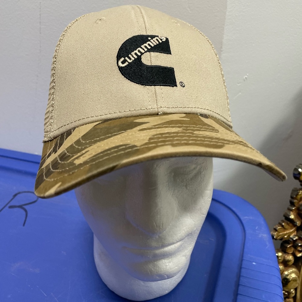 Cummins Diesel Camo Camouflage Bill Snapback Tan Mesh Cap/Hat